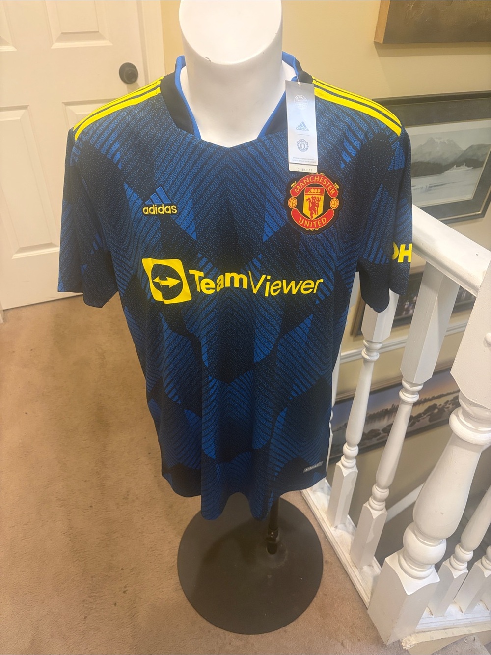 adidas Blue and Yellow Manchester United Away Jersey